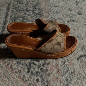 Vintage Coach Wedge Sandals